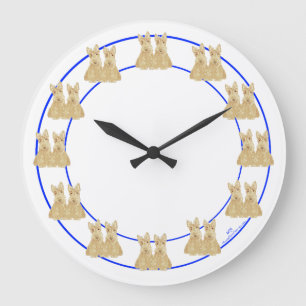Grande Horloge Ronde Terriers écossais roux