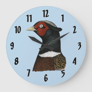 Grande Horloge Ronde Tête de faisan Ringneck