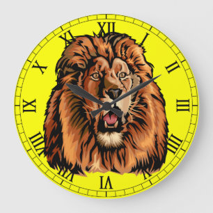 Grande Horloge Ronde tête de lion