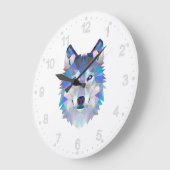 Grande Horloge Ronde Tête de loup polygonale géométrique (Angle)