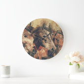 Grande Horloge Ronde têtes de chevaux (Maison)