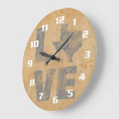 Grande Horloge Ronde Texas rustique (Angle)