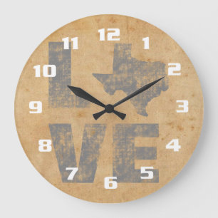 Grande Horloge Ronde Texas rustique