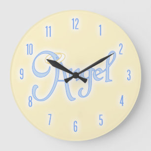 Grande Horloge Ronde Texte d'ange