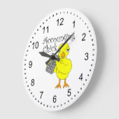 Grande Horloge Ronde Texte de la comptabilité (Angle)