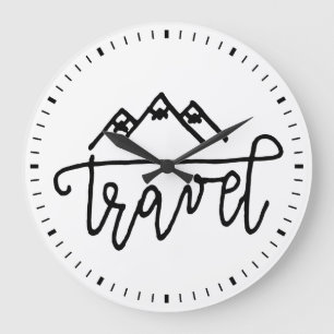 Grande Horloge Ronde Texte tiré par la main de voyage