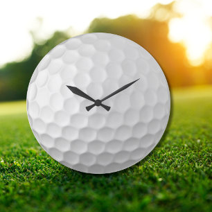 Grande Horloge Ronde Texture de balle de golf blanche et alvéolée