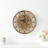 Grande Horloge Ronde Texture de Brown (Maison)