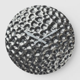 Grande Horloge Ronde Texture de la boule de golf métallique moderne