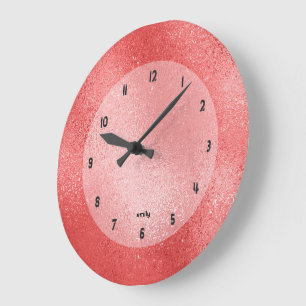 Grande Horloge Ronde Texture de l'image arrière - plan rouge chatoyante