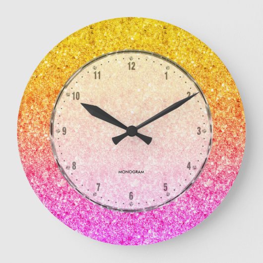 Grande Horloge Ronde Texture de Pink to Yellow (Recto)