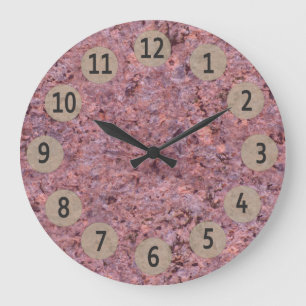 Grande Horloge Ronde Texture de roche de rose de photo de nature de