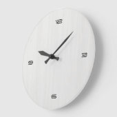Grande Horloge Ronde Texture du grain de bois blanc (Angle)