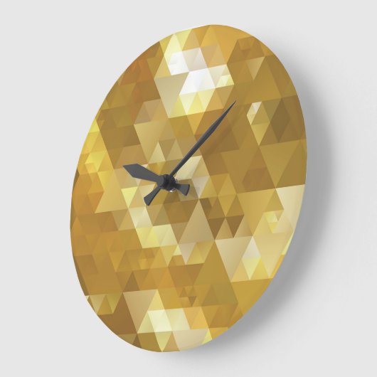 Grande Horloge Ronde Texture du triangle or Abstrait (Angle)