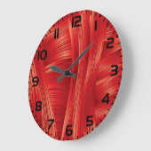 Grande Horloge Ronde Texture dynamique des muscles rouges Abstraite (Angle)