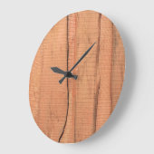 Grande Horloge Ronde Texture en bois (Angle)