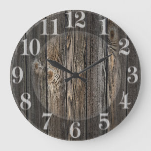 Grande Horloge Ronde Texture en bois naturelle d'arrière - plan