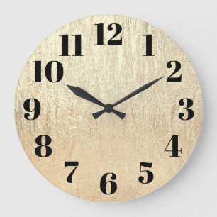 Grande Horloge Ronde Texture Glam Or Champagne