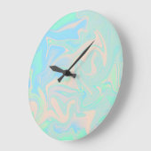 Grande Horloge Ronde Texture irisée liquide (Angle)