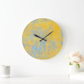 Grande Horloge Ronde texture jaune (Maison)