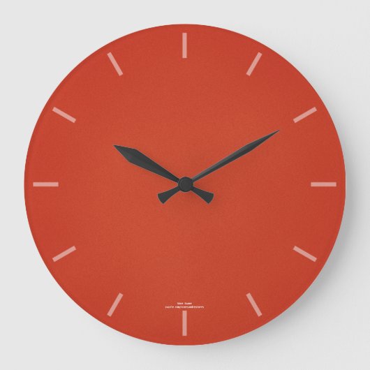 Grande Horloge Ronde Texture moderne de grain rouge chaud (Recto)