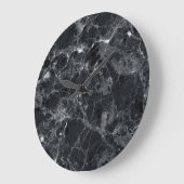 Grande Horloge Ronde Texture noire (Angle)