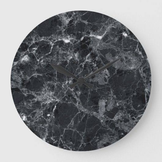 Grande Horloge Ronde Texture noire (Recto)