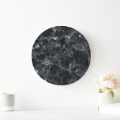 Grande Horloge Ronde Texture noire (Maison)