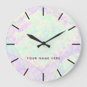 Grande Horloge Ronde Texture opale de Neon Gemstone (Recto)