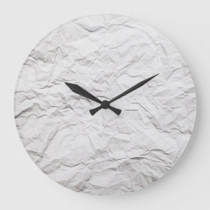 Grande Horloge Ronde Texture papier broyée, arrière - plan détaillé.