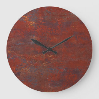 Grande Horloge Ronde texture rouillée Abstraite : stucco réaliste