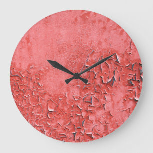 Grande Horloge Ronde Texture vintage du mur de fer rouillé