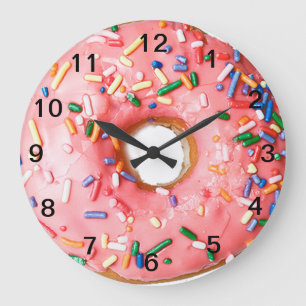 GRANDE HORLOGE RONDE THE BIG PINK DONUT FUN CLOCK