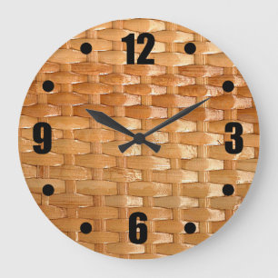 Grande Horloge Ronde The Look of Lacquer Wicker Basketweave Texture