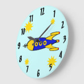 Grande Horloge Ronde The Moon Retro Spaceship Wall Clock (Angle)