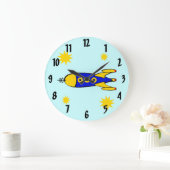 Grande Horloge Ronde The Moon Retro Spaceship Wall Clock (Maison)