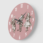 Grande Horloge Ronde The Rabbit, the Hatter and Alice Wall Clock (Angle)