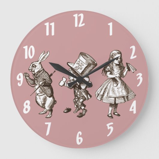 Grande Horloge Ronde The Rabbit, the Hatter and Alice Wall Clock (Recto)