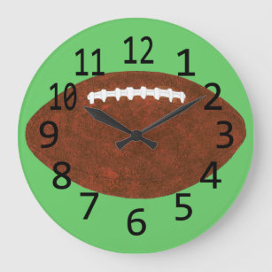 Grande Horloge Ronde The Time for Football Sport Wall Clocks