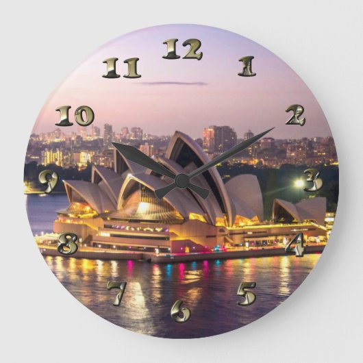 Grande Horloge Ronde Théatre de l'opéra de Sydney le soir (Recto)