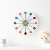 Grande Horloge Ronde Thème atomique du milieu du siècle (Maison)