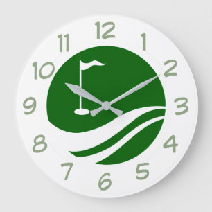 Grande Horloge Ronde Thème de golf moderne Horaires de déco du mur ho