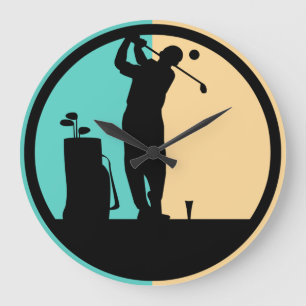 Grande Horloge Ronde Thème de golf moderne tendance