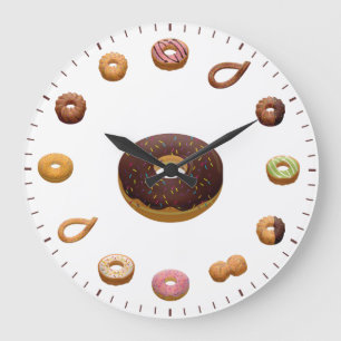 Grande Horloge Ronde Thème gâteaux et donuts