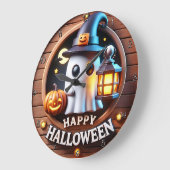 Grande Horloge Ronde Thème Halloween Fantôme éffrayant (Angle)
