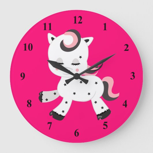 Grande Horloge Ronde Thème Pony Style Kawaii (Recto)