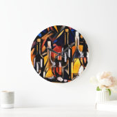 Grande Horloge Ronde Thèmes du vin : Bouteilles et raisins (Maison)