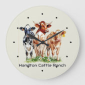 Grande Horloge Ronde Three Cows Humorous Personalized  (Recto)