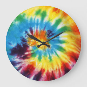 GRANDE HORLOGE RONDE TIE DYE RAINBOW