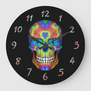 Grande Horloge Ronde Tie Tee Crâne mort-Zombie cadavres